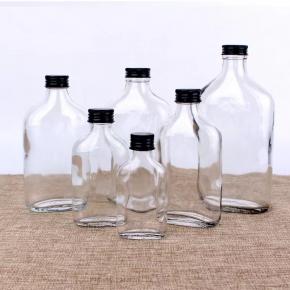 50ml flat glass wine bottle