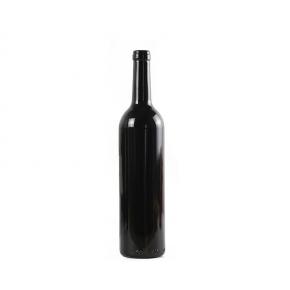 Black 750ml empty bordeaux shape glass red wine bottle