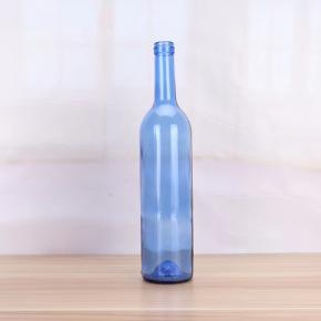 Wholesale premium quality 750ml Blue Empty glass wine bottle