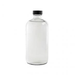 250ml 8 oz boston round clear glass bottle with aluminum screw cap