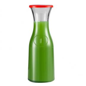 Wholesale Wide Mouth Empty Clear 1 L Liter 1000ml Milk Glass Bottle with Plastic Lids