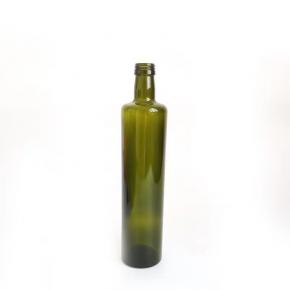 Wholesale 500ml green color empty glass round cooking vinegar olive oil glass bottles