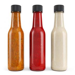 150ml 250ml 5oz Cheap Empty Woozy Spice Dressing Chili Table Glass Salad Hot Sauce Bottle With LeakProof Black Cap