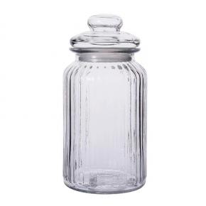 Wholesale glass storage jar with glass lid
