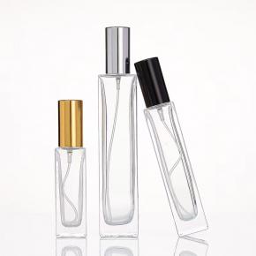 10ml 15ml 30ml 50ml 100ml square shape glass mist spray perfume bottle with silver aluminum cap