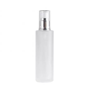 Custom round 35ml serum pump glass bottle for essence oil, lotion,beauty oil